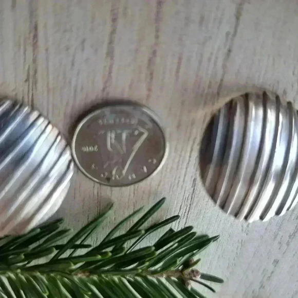925 Sterling silver button modernist style earrings - Picture 4 of 5